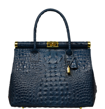 Modrá kožená kabelka Laureta Blu Cocco