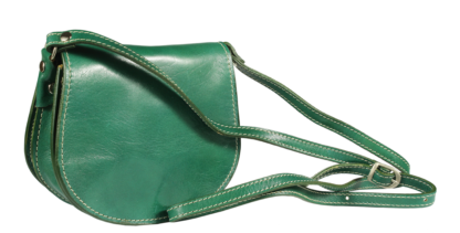 Zelená kožená kabelka přes rameno Mina Verde Scura