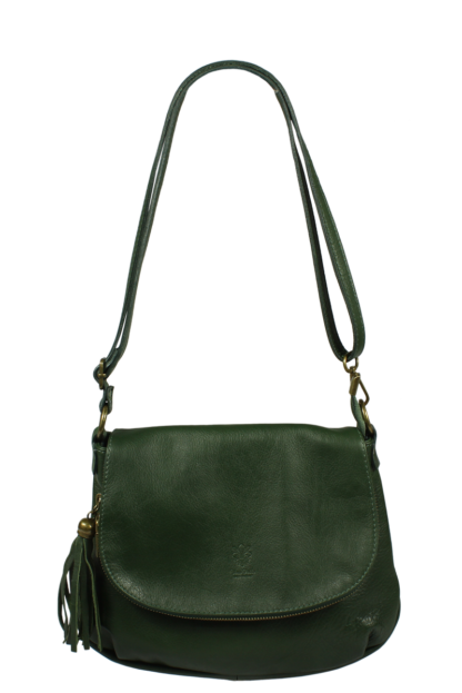 Zelená Italská kožená kabelka Prima Verde