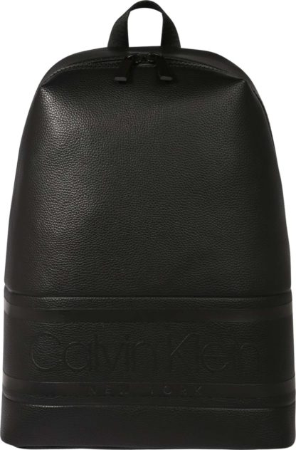 Calvin Klein Batoh 'STRIPED LOGO PU ROUND' černá