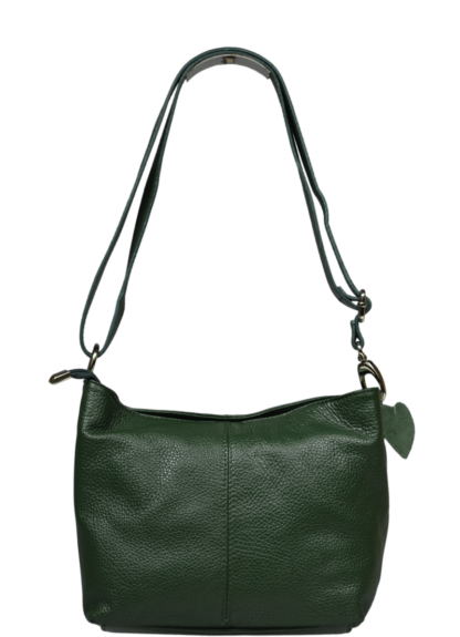 Zelená kožená kabelka Batilda Verde Scura