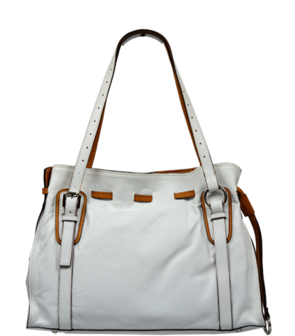 Bílá kožená kabelka Maria Bianca Camel