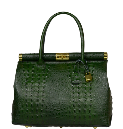 Zelená kožená kabelka Laureta Verde Cocco