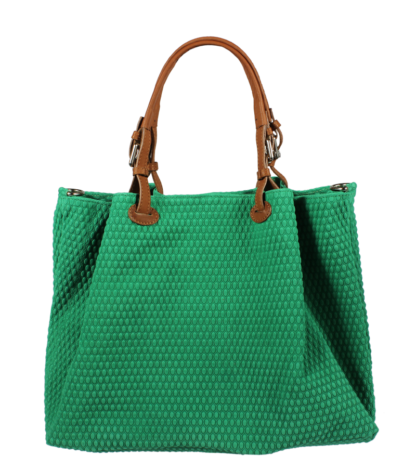 Zelená kožená kabelka Belloza Verde Camel