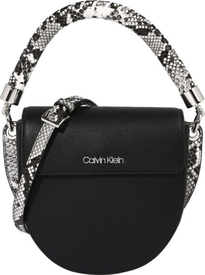 Calvin Klein Kabelka 'SADDLE' černá / bílá / šedá