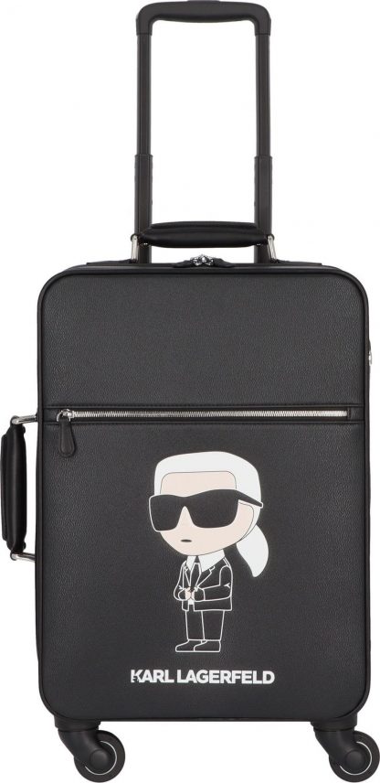 Karl Lagerfeld Kufr na kolečkách 'Ikonik 2.0' tělová / černá / bílá