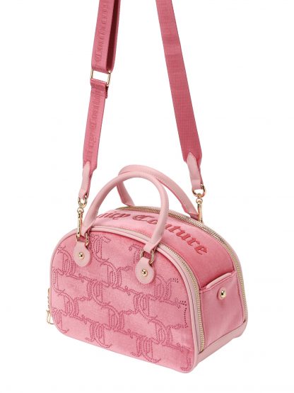 Juicy Couture Kabelka 'Rambling Vel Bowling ' pink / růžová / vínově červená / stříbrná