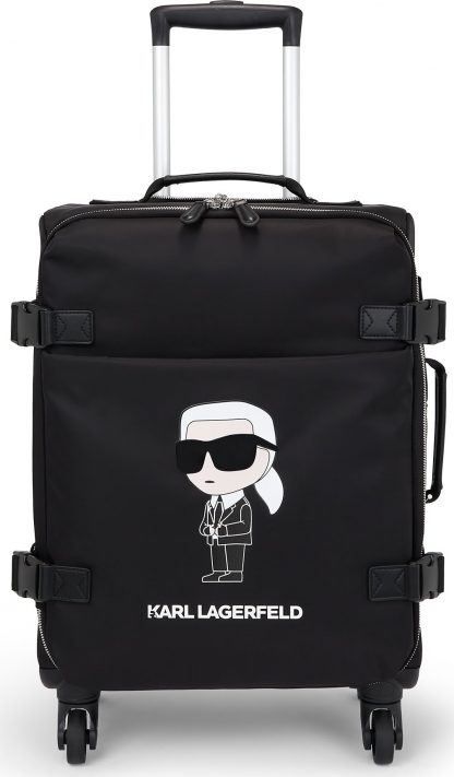 Karl Lagerfeld Kufr na kolečkách černá / bílá