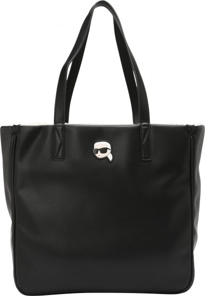 Nákupní taška 'Ikonik' Karl Lagerfeld černá / bílá