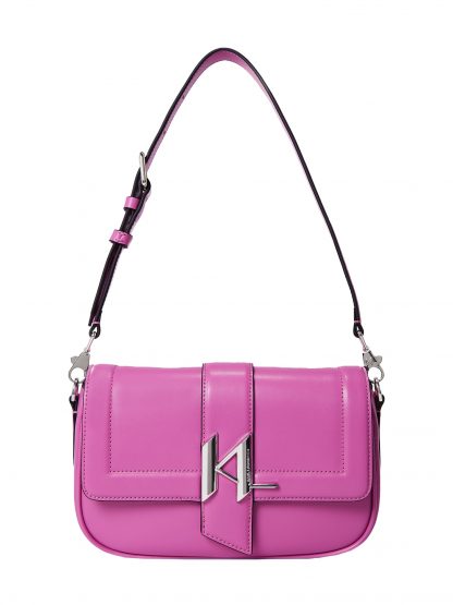 Taška přes rameno 'Saddle' Karl Lagerfeld pink / stříbrná