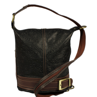 Kožená kabelka crossbody Adele Stampa Nero Marrone