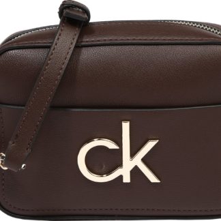 Calvin Klein Brašna na kameru tmavě hnědá / zlatá