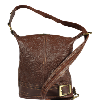 Kožená kabelka crossbody Adele Stampa Marrone Scura