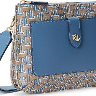 Taška přes rameno 'JAMEY' Lauren Ralph Lauren velbloudí / kouřově modrá